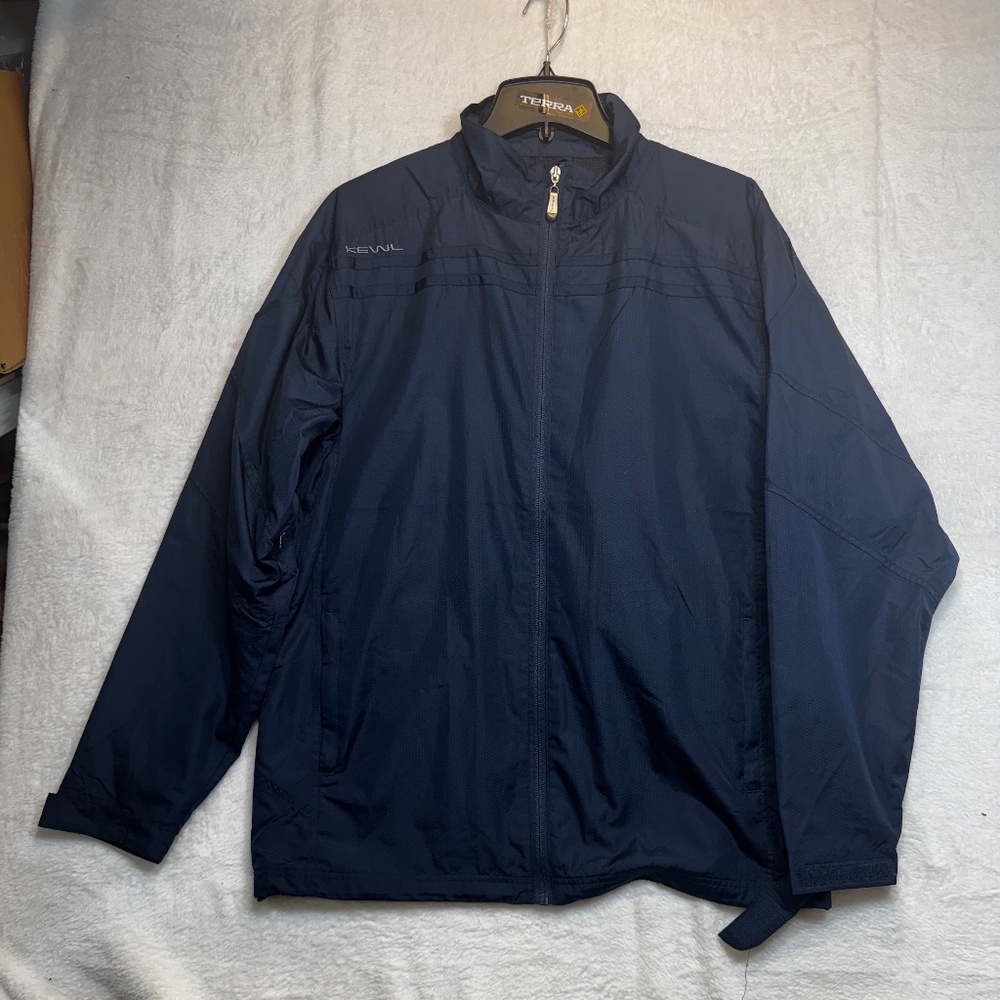 Kewl Jacket Mens Size Small Blue Windbreaker Vented Waterproof Collared